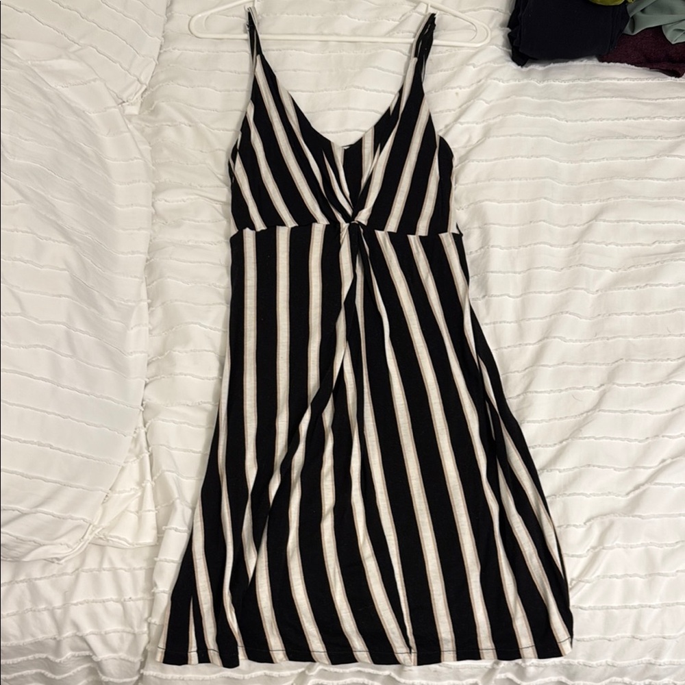 H&M Black and White Spaghetti Strap Sundress